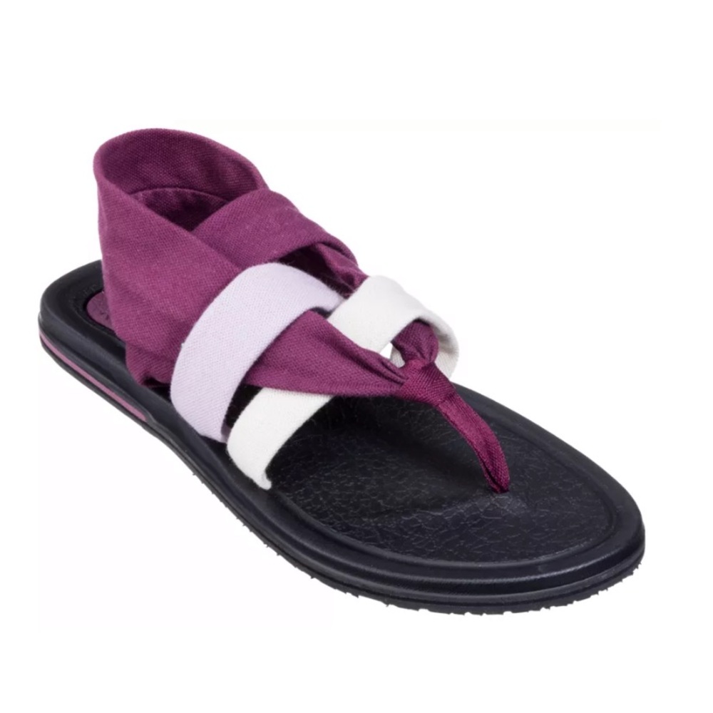Sanuk Purple and White Sandals